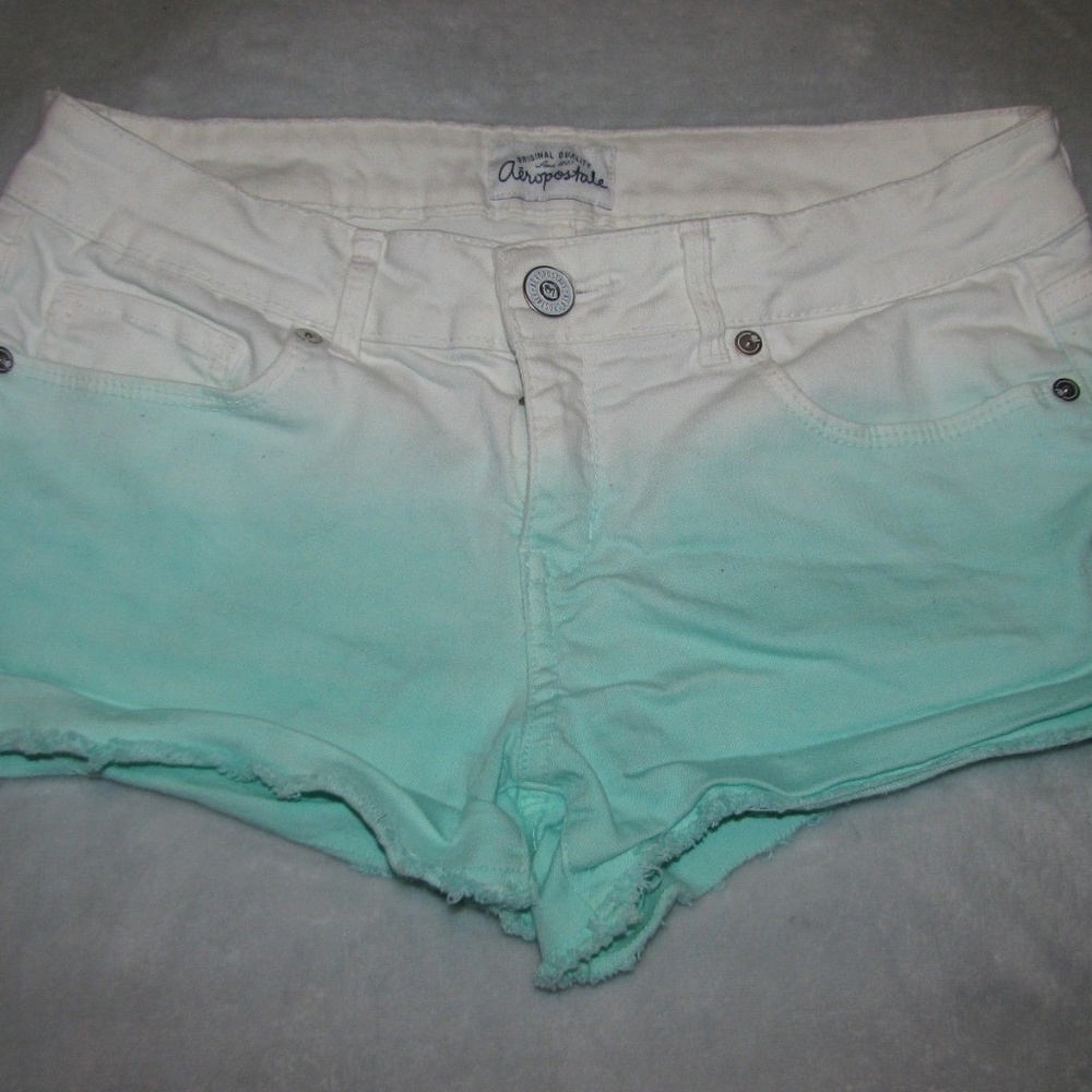Aeropostale size 5/6 mint green/white jean shorts